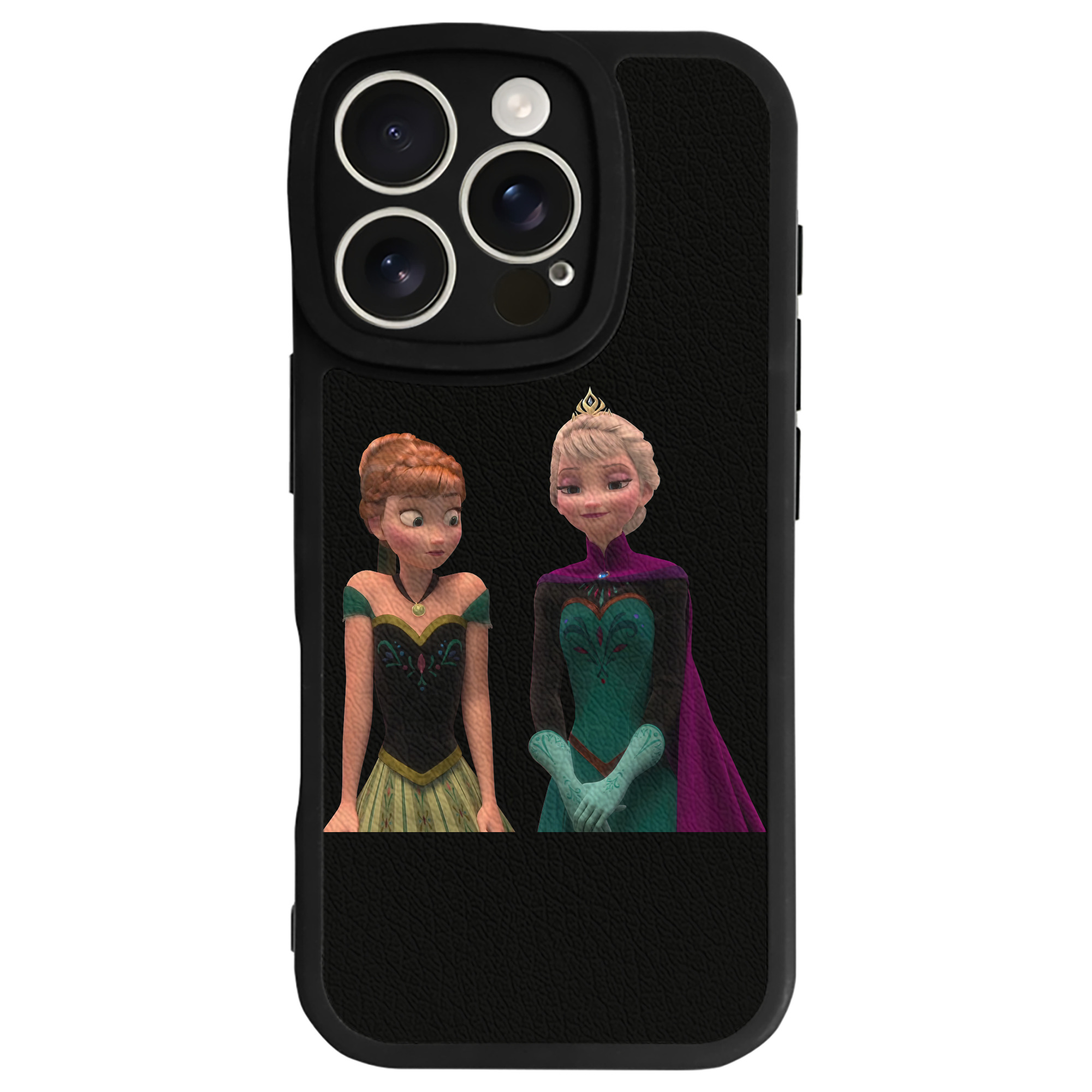 （画像用） アナと雪の女王 アンナ エルサ Frozen Anna Elsa 【iPhone 16シリーズ対応】シリコンスマホケース（レザー調） 材質：シリコン